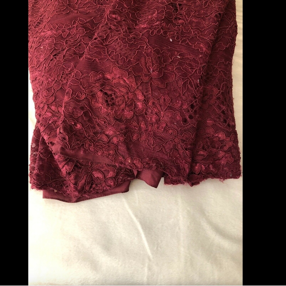 Euc Js Collections Embroidered Lace Ballgown Wine - image 8